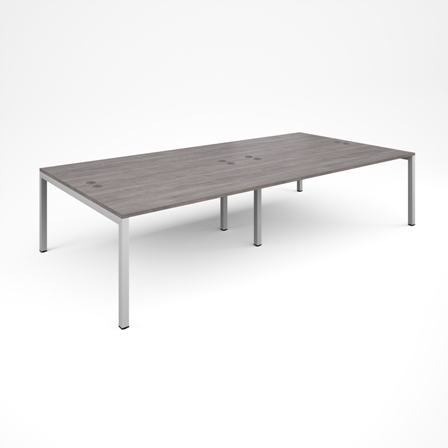 Connex Straight Bench Bank of 4 Grey Oak White