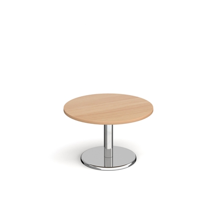Pisa Circular Coffee Table Beech Chrome
