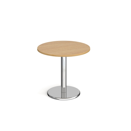 Pisa Circular Dining Table Oak Chrome