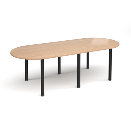 Radial Leg Radial Boardroom Table Beech Black