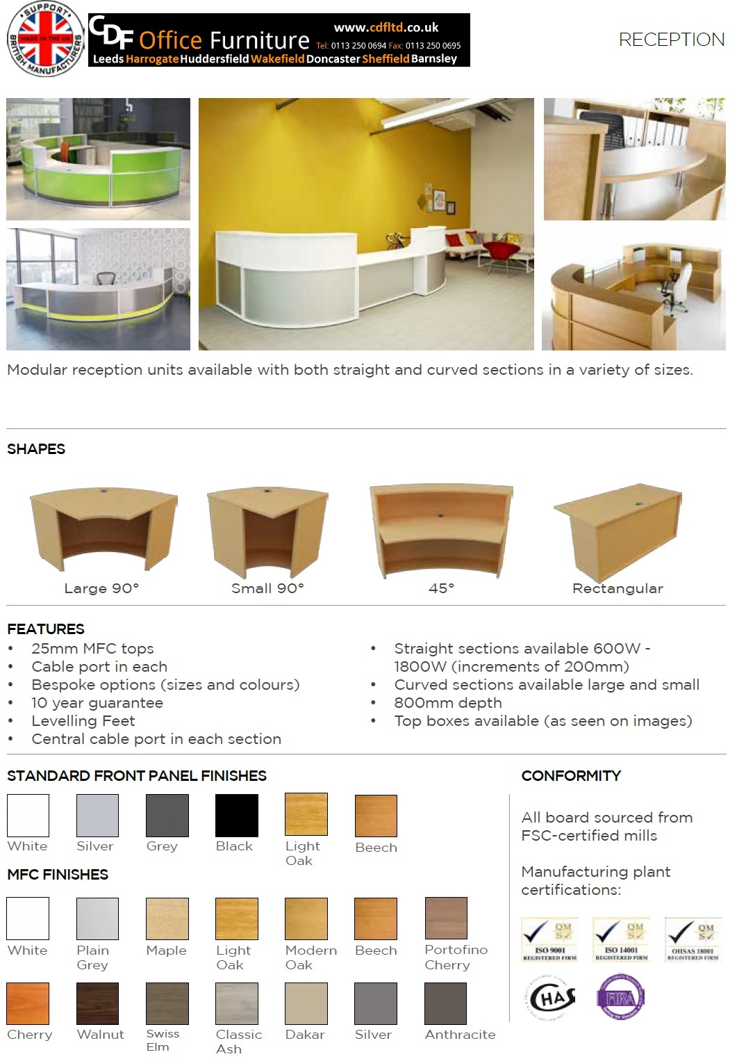 Spec Sheets CDF Office Furniture