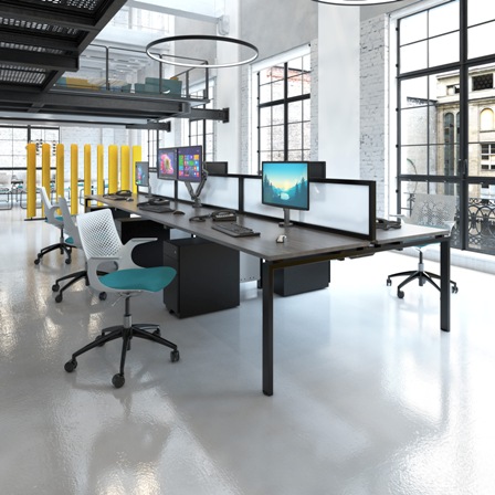 Straight Desk Top Glazed Screens Aluminium Frame